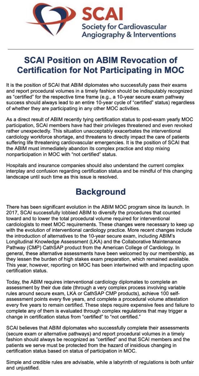Thank you <a href="/SCAI/">SCAI</a> for your leadership here. Many, including myself have been calling for this and you’ve clearly listened.

Thank you, thank you, THANK YOU!

This is how it’s done. <a href="/SCAI/">SCAI</a> is a member/patient centric organization. They have our back. 

#EndMOC