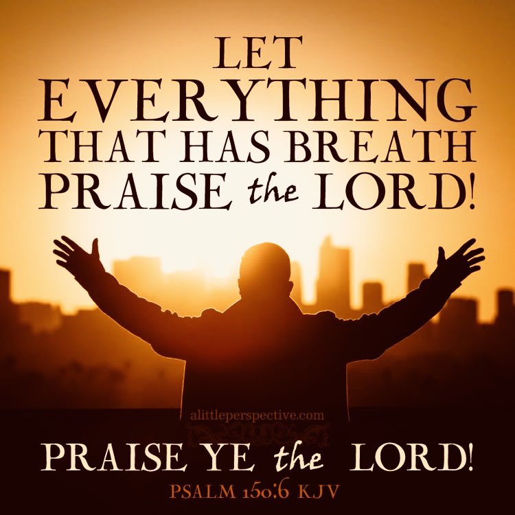 Psalm 150:6
✝️“Let every thing that hath breath praise the Lord. Praise ye the Lord.”