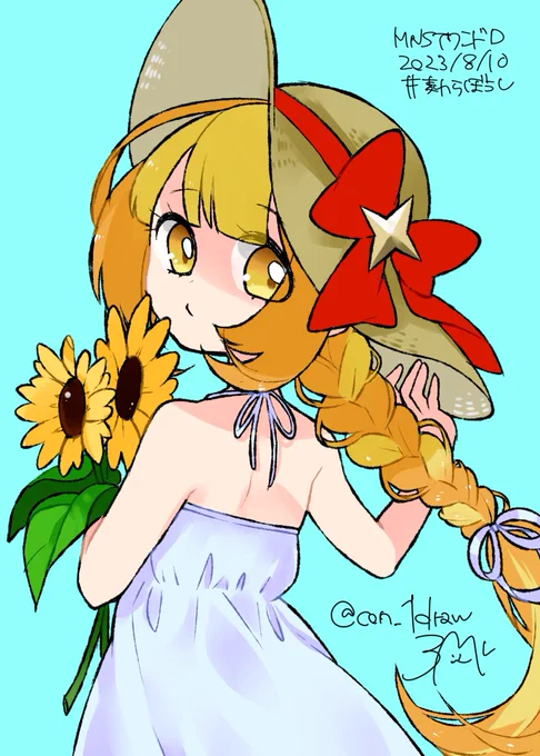 #モンスト深夜のお絵かき60分一本勝負    お題 麦わら帽子 から マルタ (+10分)
