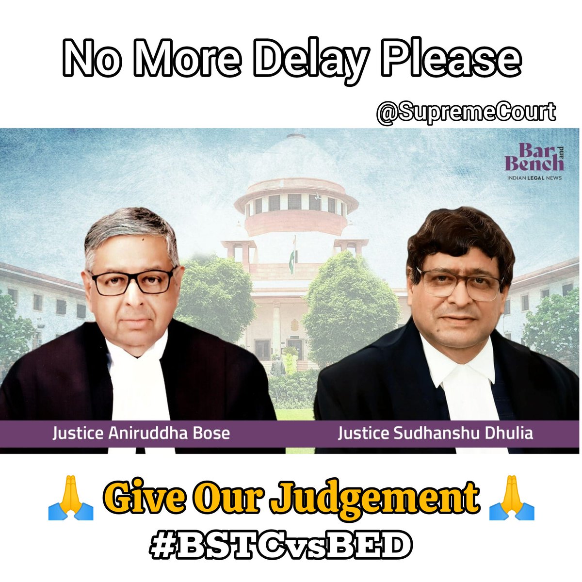 MoumitaR83077's tweet photo. #wewantbstcvsbedjudgement
@PMOIndia 
@rashtrapatibhvn 
@abpanandatv 
@aajtak 
@ncteDelhi 
@indSupremeCourt https://t.co/mMHtNKy7tJ