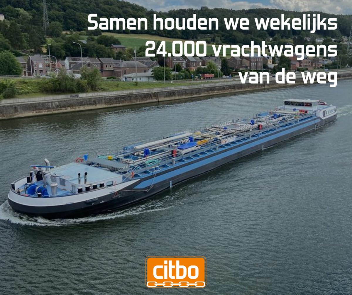 #Transport van goederen met #binnenschepen is efficiënt en onmisbaar in onze samenleving. @CITBO -leden staan in voor het tanktransport over binnenwateren waardoor we samen 24.000 vrachtwagens per week van de weg houden. Trots dat we zo zinvol bijdragen aan de #maatschappij.