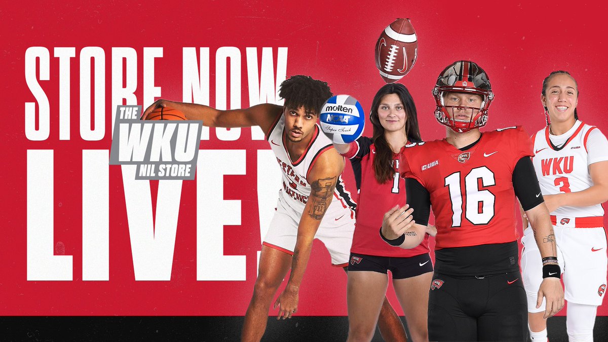 The @WKUNILStore is LIVE ‼️ One of @nil_store's largest launches to date belongs to the Tops. Purchase NIL gear to rep your favorite WKU student-athletes ⬇️ wku.nil.store