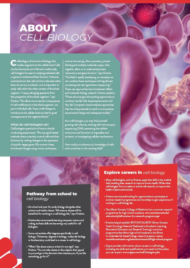 FUTURUMCareers's tweet photo. In our latest collection of free #teacher #resources, we explore #cell #biology with Dr Kristina Ames at the Albert Einstein College of Medicine (@EinsteinMed) in the US. 

https://t.co/QK0MpNxV25 https://t.co/OEiXUw5RGo