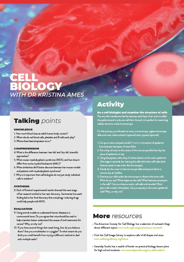 FUTURUMCareers's tweet photo. In our latest collection of free #teacher #resources, we explore #cell #biology with Dr Kristina Ames at the Albert Einstein College of Medicine (@EinsteinMed) in the US. 

https://t.co/QK0MpNxV25 https://t.co/OEiXUw5RGo