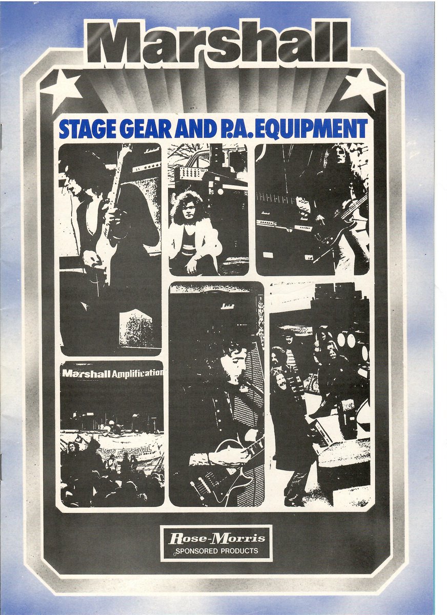 MikehillMhs's tweet photo. As its #Tbt thought it would be great to dig out some of Mikes old memorabilia from Marshall days and beyond so here we go! In no order.  @marshallamps &amp; @rosemorrismusic brochure from 1974.  A young Mike Hill in the second image! https://t.co/zUafpXARgz