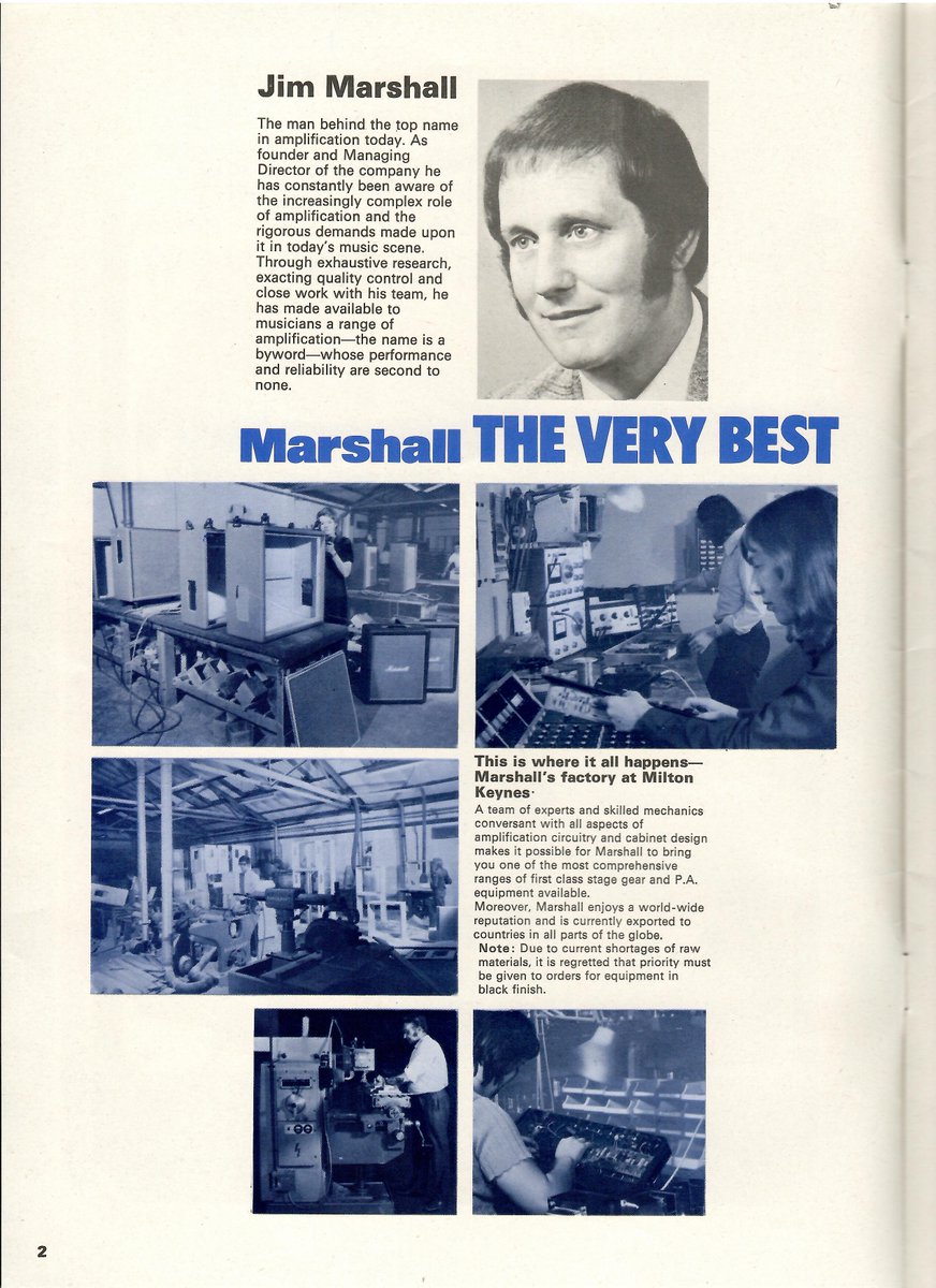 MikehillMhs's tweet photo. As its #Tbt thought it would be great to dig out some of Mikes old memorabilia from Marshall days and beyond so here we go! In no order.  @marshallamps &amp; @rosemorrismusic brochure from 1974.  A young Mike Hill in the second image! https://t.co/zUafpXARgz