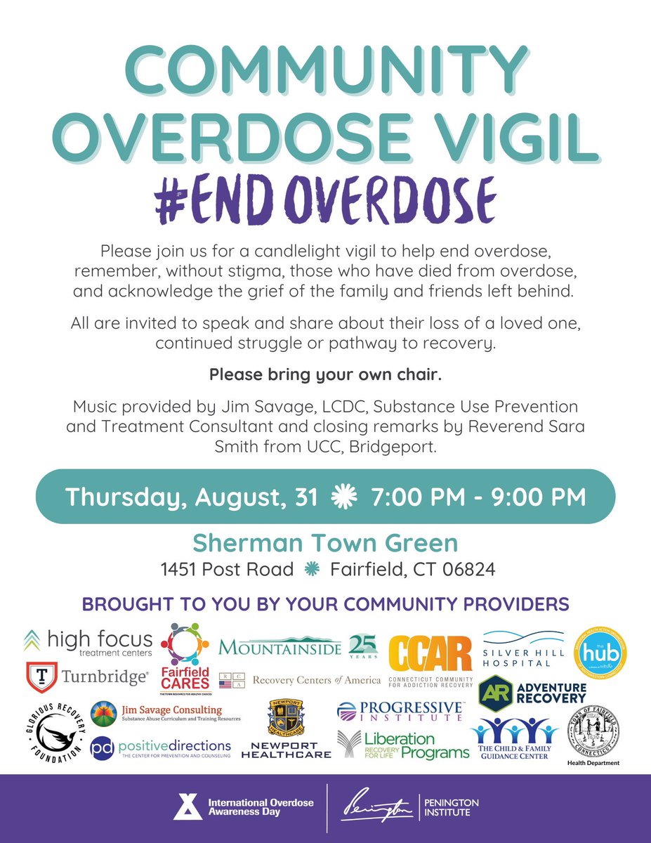 FairfieldCARES's tweet photo. 6th Annual Fairfield International Overdose Awareness Day Vigil

Community Overdose Vigil to mark International Overdose Awareness Day

#FairfieldCT #IOAD2023 #IOAD #EndOverdose #FairfieldCARES #PreventionHappensHereCT https://t.co/2Wv89cWu1B