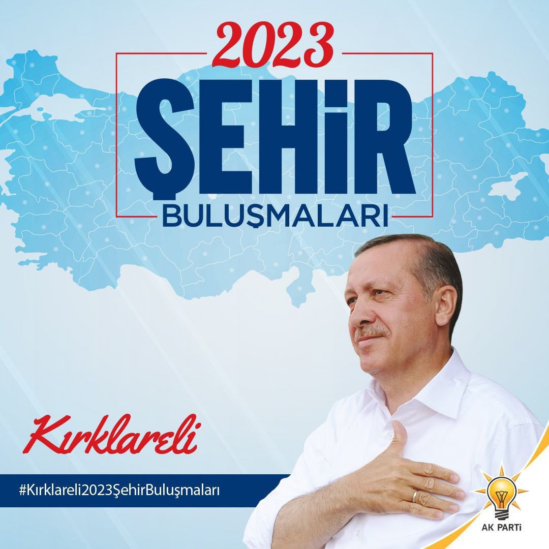 Ak Parti Genel Başkan Yardımcısı,Sivil Toplum ve Halkla İlişkiler Başkanı,Balıkesir Milletvekilimiz Sn. Belgin UYGUR’un Katılımlarıyla #Kırklareli2023ŞehirBuluşmaları
 11.08.2023 Cuma gerçekleşicektir.
Saat 14:00 
Yer: Cazibe Merkezi(Kırklareli) 
Tüm teşkilatımız davetlidir…