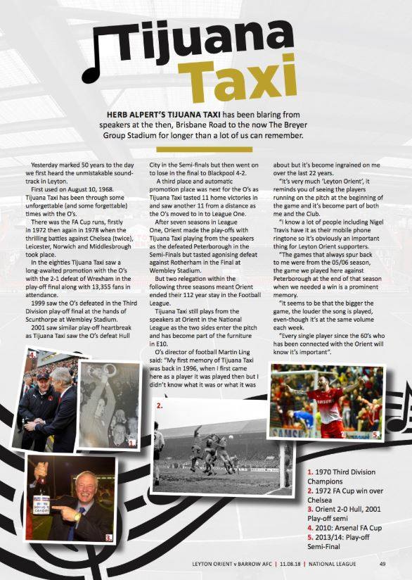 First heard at Brisbane Road 55 years ago today