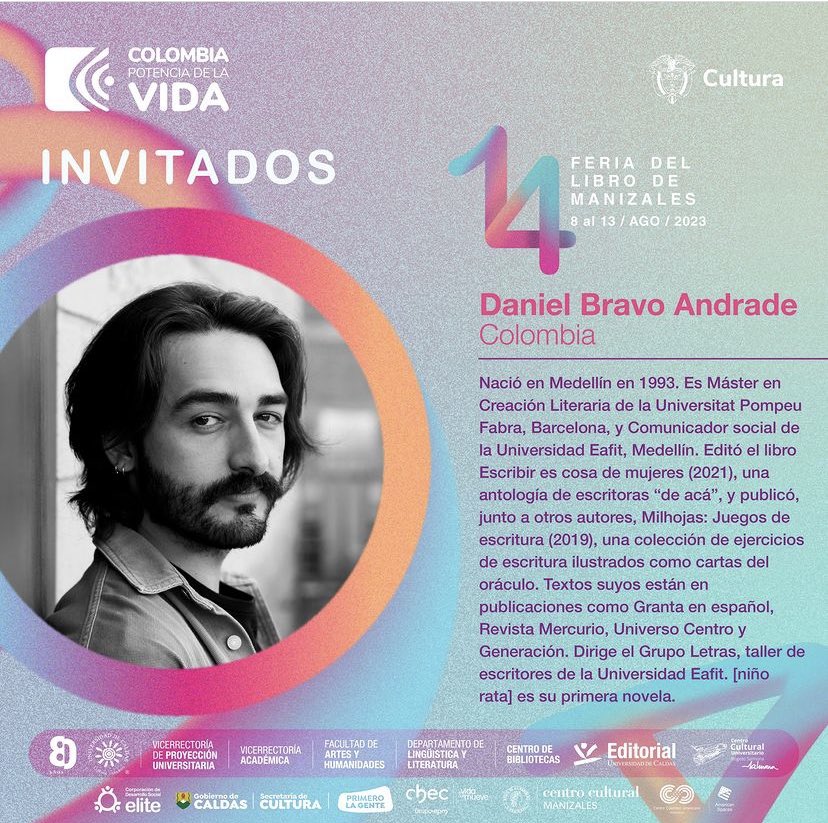 Hoy a las 5 p.m. presentaré la novela [niño rata] del escritor Daniel Bravo Andrade. Novela que editó <a href="/EditorialZaino/">Editorial Zaíno</a>.

¡Allá nos vemos! Será en el auditorio del primer piso del <a href="/CCUSalmona/">CCU Rogelio Salmona</a>.

Hablaremos de cómo la literatura se parece a los videojuegos (o viceversa).