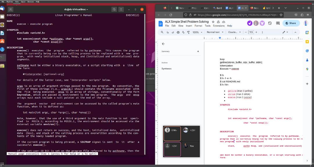 egbe_marvelous's tweet image. 🚀Yesterday, Day #1 of simple shell, my patner @code_emerem, and friends @dorisjenny27  and @CiscaOfAfrica  had an exhilarating discussion on building our Simple Shell from scratch! 💻💡 It&apos;s challenging, but the excitement of learning and creating together is what makes #CISFUN!