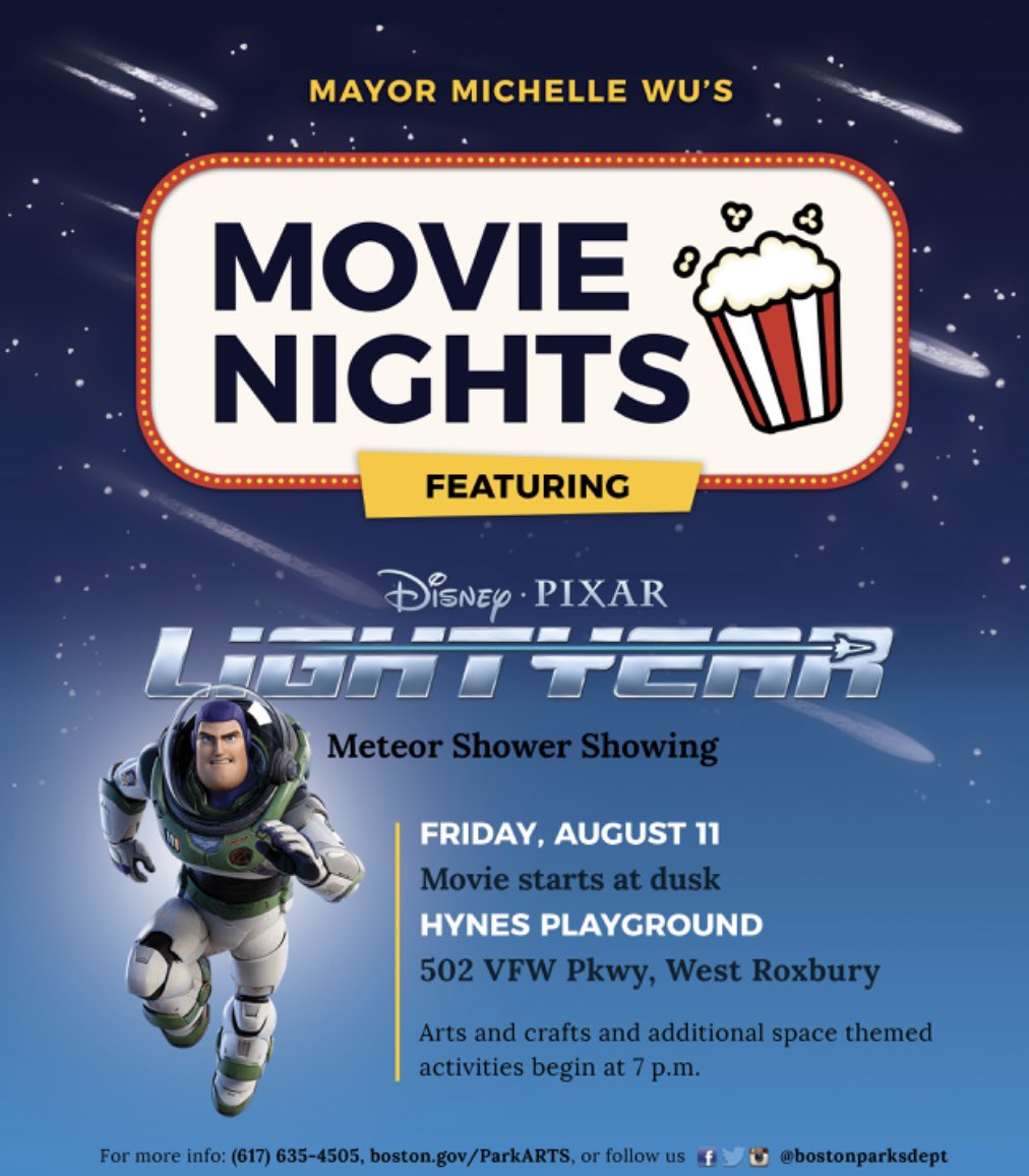 Looking for something to do tomorrow night, Friday August 11th with your kids? Why not go check out the movie night at Hynes playground. Arts and Crafts and other fun activities start at 7. Movie starts at dusk.
