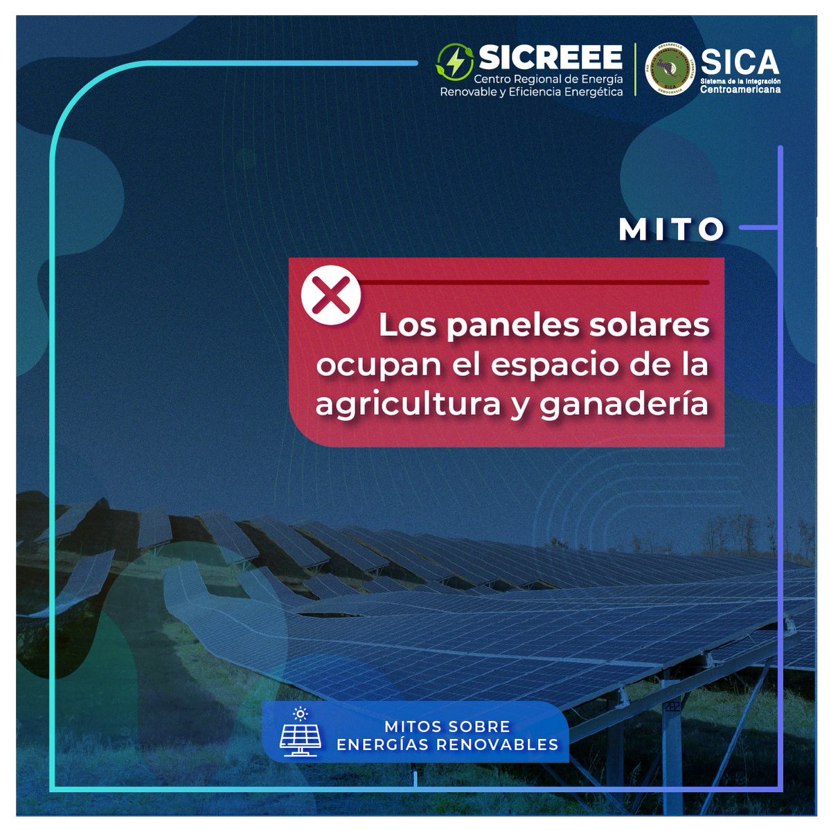 SICREEE_SICA's tweet photo. ✅REALIDAD: Los parques solares a menudo son instalados en terrenos inutilizados, en donde, junto con la agricultura y la ganadería han demostrado que no solo conviven en un mismo entorno, sino también que se complementan y benefician mutuamente.
#Sica #GNSEC #SICREEE https://t.co/aFwER9MY7r