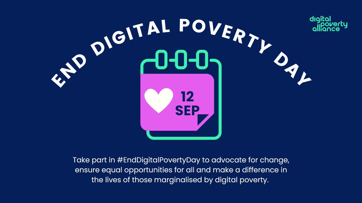 Want to share #DigitalInclusion expertise, best practice or solutions that have worked for you? Run an #EndDigitalPovertyDay event! By dedicating a day to this cause, we can raise awareness, promote practical action, and rally support. Get involved👇 lnkd.in/ehZBSNmw