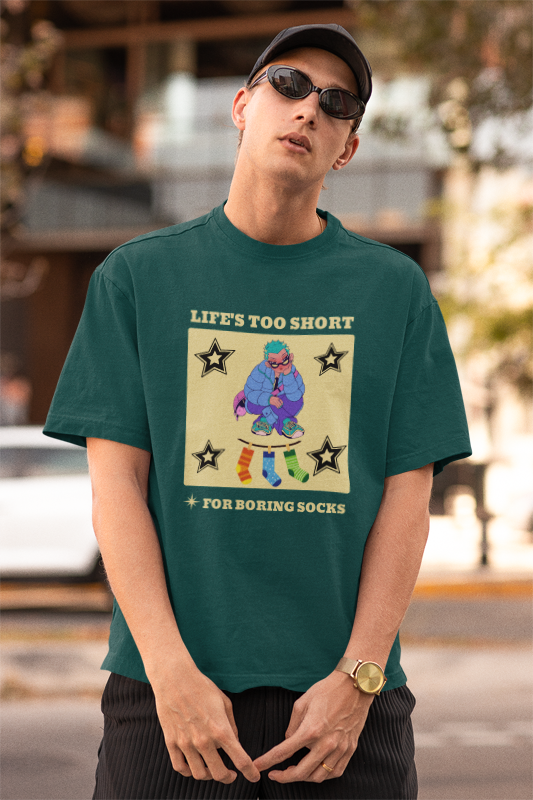 trendsync's tweet image. 🧦✨ Say goodbye to boring socks! Our &apos;Life&apos;s too Short for Boring Socks&apos; Tees celebrate unique style and creative expression. 
Let&apos;s rock fashion with flair! 

#BoringSocksNoMore #CreativeThreads #UniqueStyle