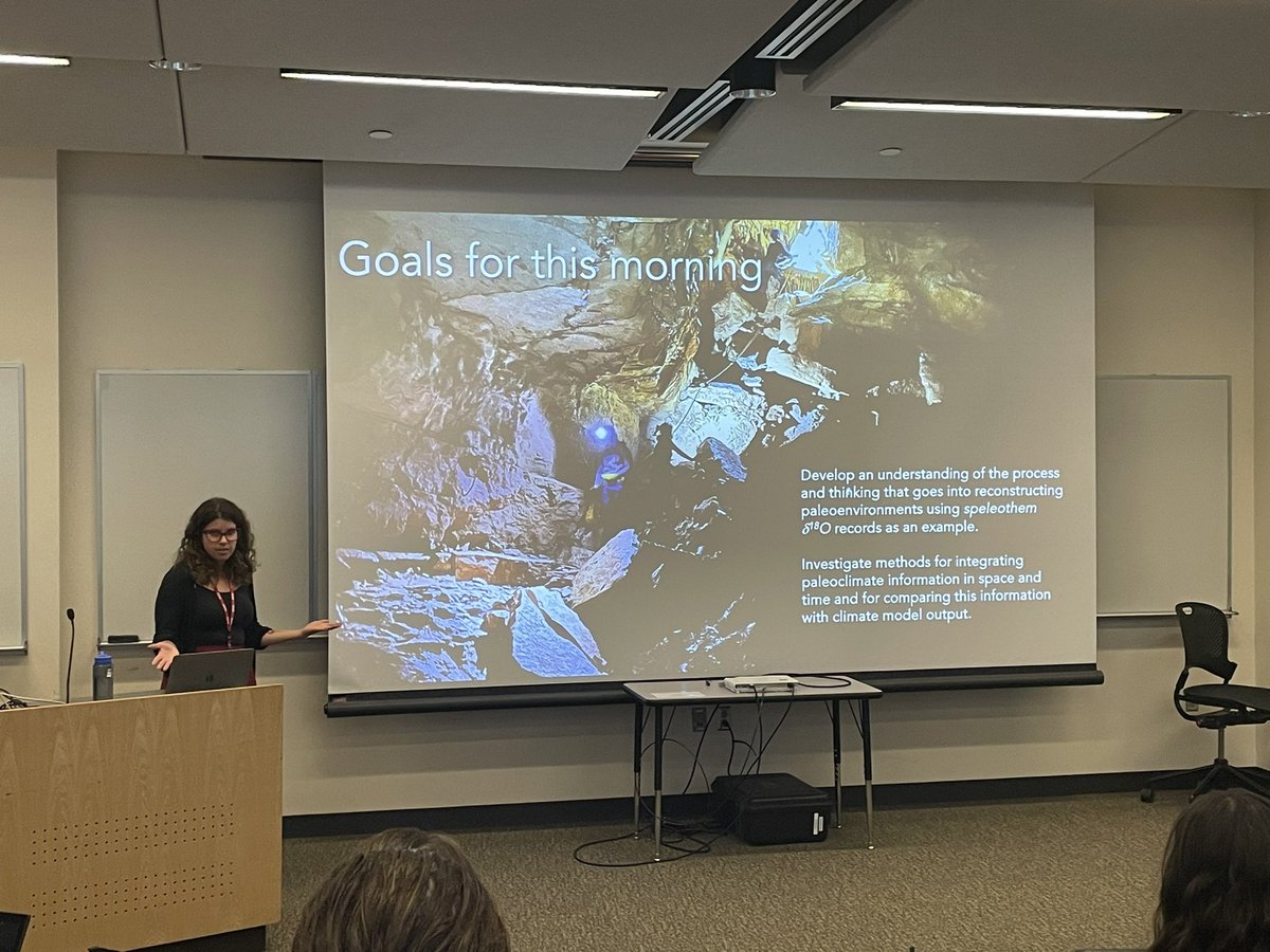 Learning about paleoclimate isoscapes this morning with Jessica Oster <a href="/SPATIALisotopes/">SPATIAL Short Course</a>!