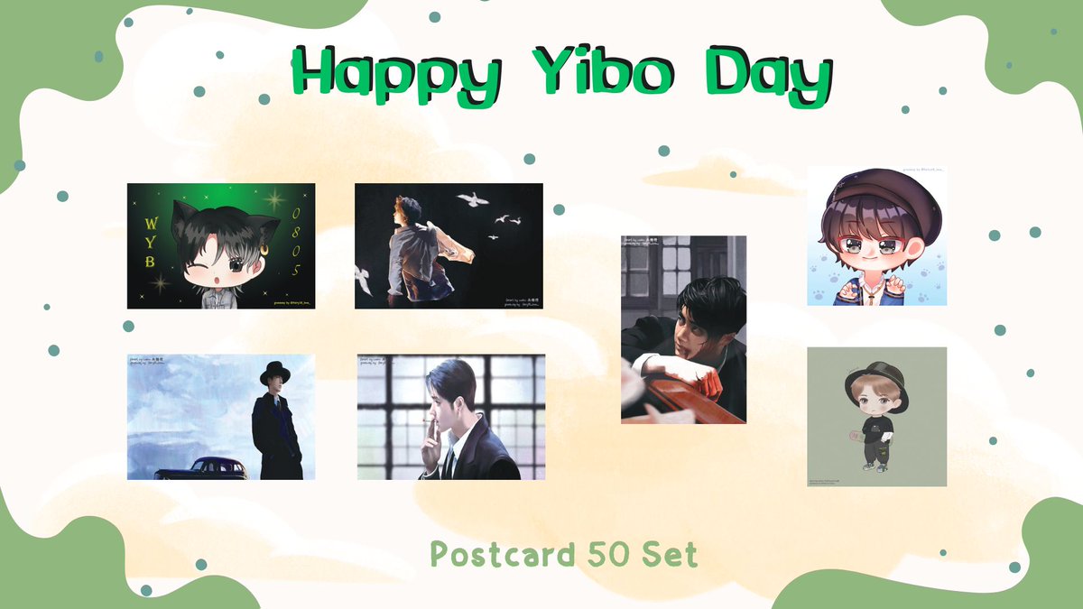 ็💚꧁Happy Yibo Day꧂💚

➷ Postcard 4*6   50 ea 
➷ Postcard 4*4   50 ea

📆12-13 Aug. (วันละ 25 Set)
⏰12.00 - 17.00 
📍Union Co-event Space ชั้น G

.　 *　.　　　　. 　 ° 　. ● ° .

#WYBLimitedEdition 
#Happy26thYiboDay
#HappyYiboDay
