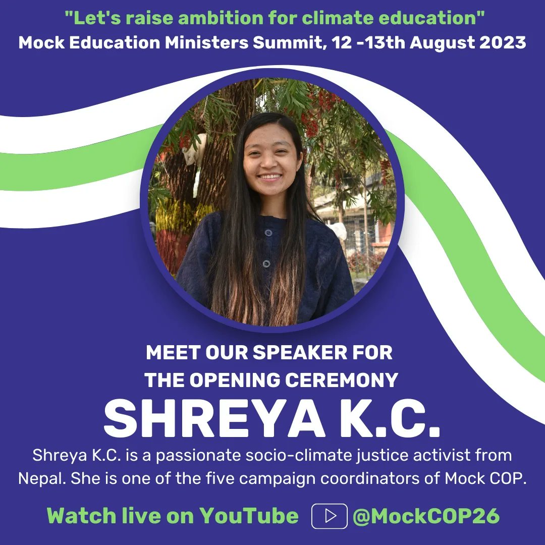 Mock_COP's tweet photo. @anitasoina @KCShreya1 is a passionate socio-climate justice activist from Nepal. She is one of the five campaign coordinators of Mock COP. https://t.co/nZkYU1evaS