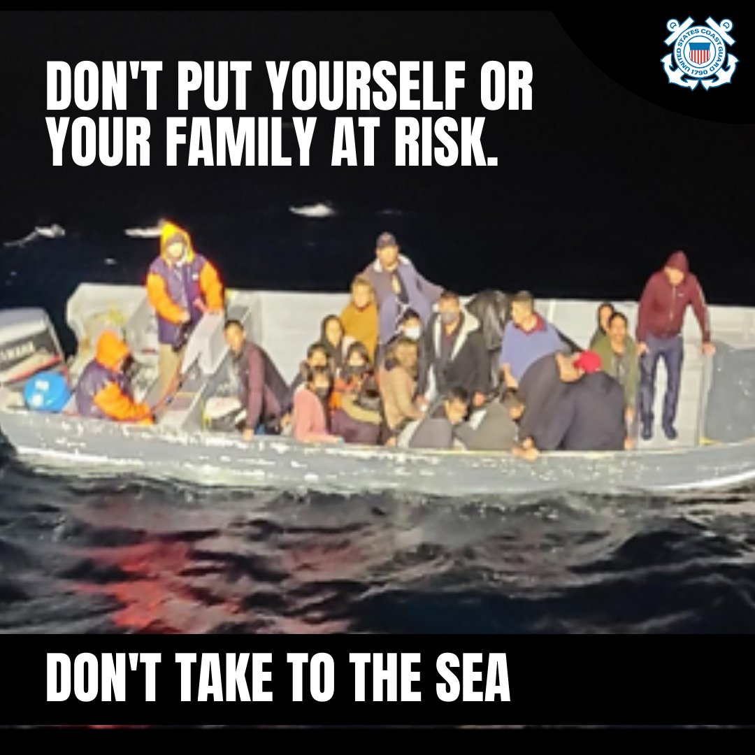 #DontTakeToTheSea Migrants should be aware of what could happen offshore. The sea can be dangerous, and conditions can change fast. Too many migrant lives are lost attempting the trip.

@USCG @USCGPACAREA #USCG https://t.co/wybLngOvKr