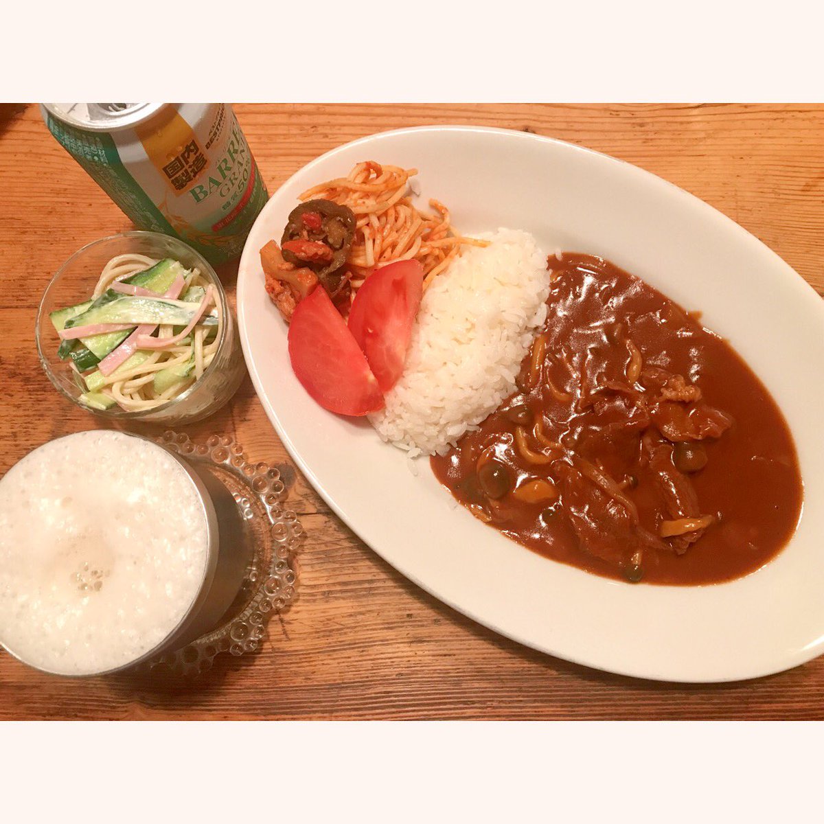 ryunosuke_h's tweet photo. #晩酌 #肴 #hashedbeef #洋食 #tomato #スパサラ #beer #家呑み #宅呑み #おうち洋食 #家べろ #宅べろ https://t.co/wjB04AHqy3