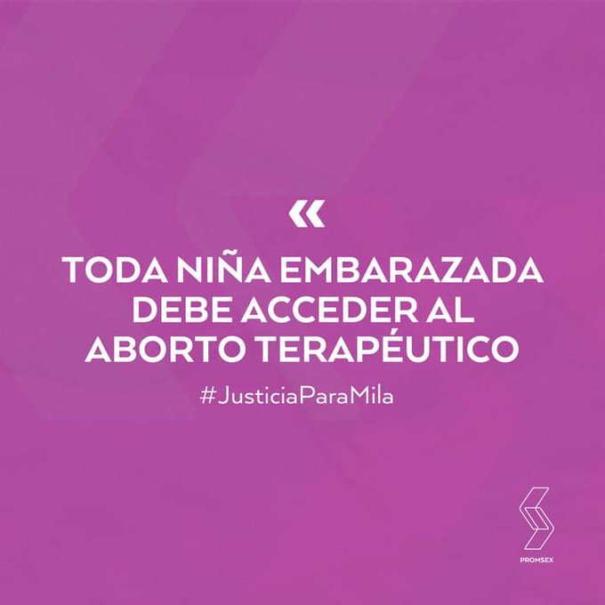 Todas las niñas deben tener la posibilidad de seguir siendo niñas, no madres. Seguimos atentamente el caso de Mila, en Perú, una niña peruana de 11 años embarazada producto de una violación sexual por parte de su padrastro. 

Seguiremos diciéndolo: son #NiñasNoMadres.