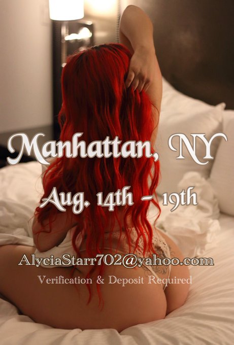 ⭐️✨??? NY ???✨⭐️    
♥️✨✨ Aug. 14th - 19th ✨✨♥️
?: AlyciaStarr702@yahoo.com 
✨✨✨✨✨✨✨✨✨✨✨
#Verification
