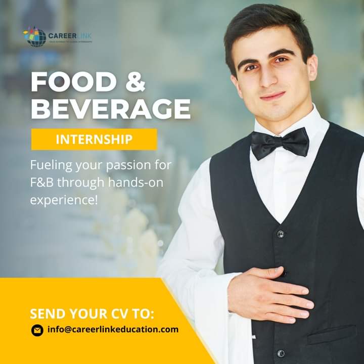Are you passionate about the food and beverage industry? 🍽️ Are you eager to gain valuable international practical experience? 🌍 Look no further! The CareerLink Educational Consultancy has got you covered! #CareerLink #InternshipPrograms #FoodAndBeverage #GlobalExperience #ojt