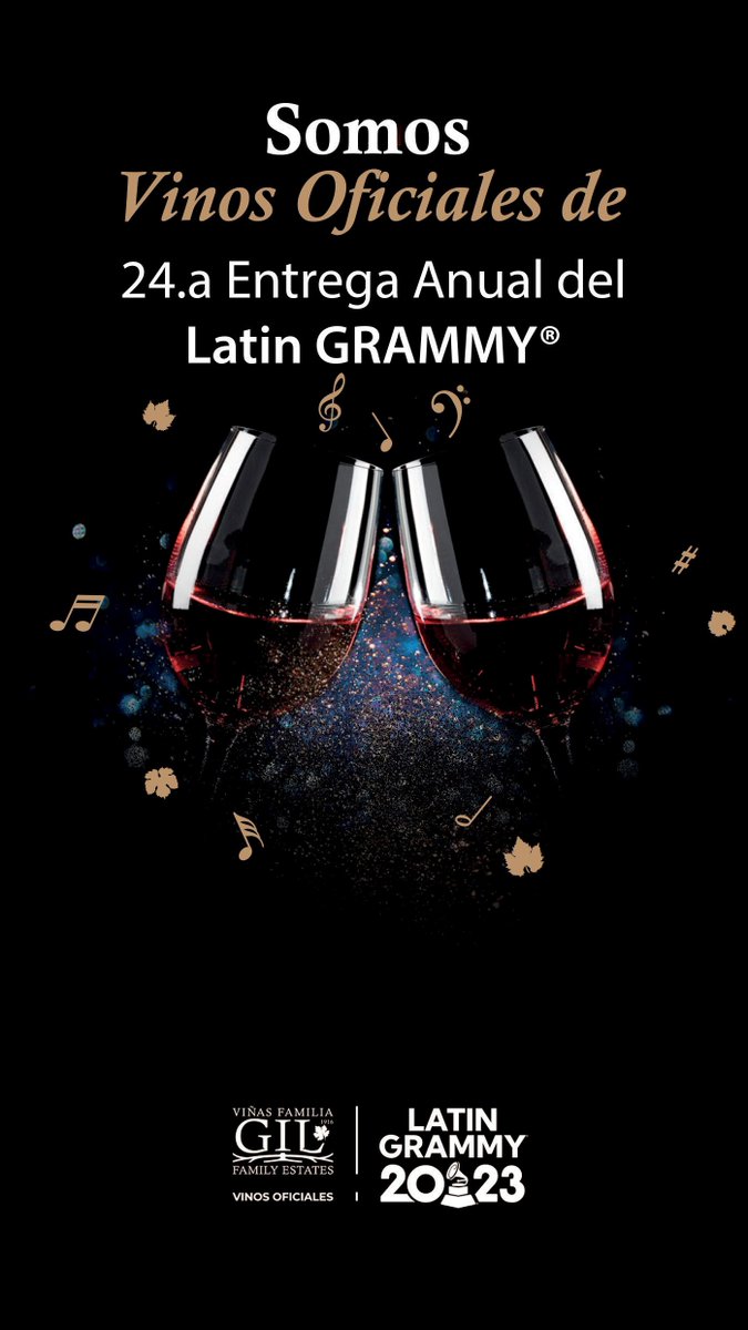 LOSCHILINES's tweet photo. https://t.co/TOyFff18He
⚠️⚠️Las bodegas de Viñas Familia Gil se convierten en vinos oficiales de la 24.a Entrega Anual del Latin GRAMMY⚠️⚠️ https://t.co/8O1uvTTfWP