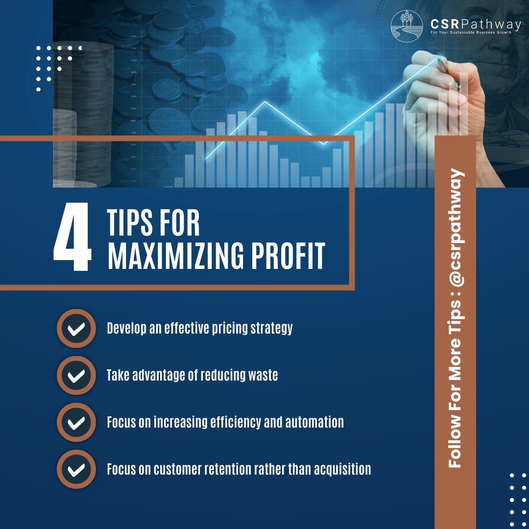 When you own a small business, maximizing profitability is essential. Taking steps to ensure you are profiting as much as possible can make or break your business. Here are some ways to maximize profitability. #CSRPathway #operationalefficiency