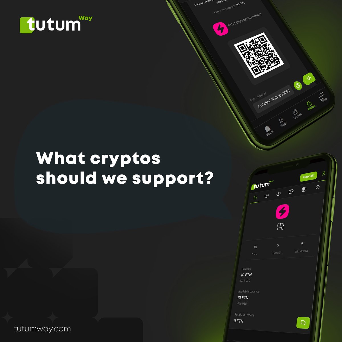 Which asset should we support next? Let us know in the replies 👇

#TutumWayExchange #LowCommission #GlobalPayments #FIATtoCrypto #SecureTrading #CryptoCommunity #Cryptocurrency #Blockchain #InvestmentOpportunity
