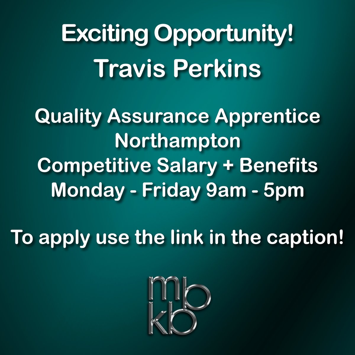 Travis Perkins have a fantastic vacancy for a Quality Assurance Apprentice!

For more info & to apply use this link - buff.ly/3DRavza

#MBKB #MBKBTraining #OfstedOutstandingTrainingProvider #ApprenticeshipVacancies #ExcitingOpportunity #TravisPerkins #QualityAssurance