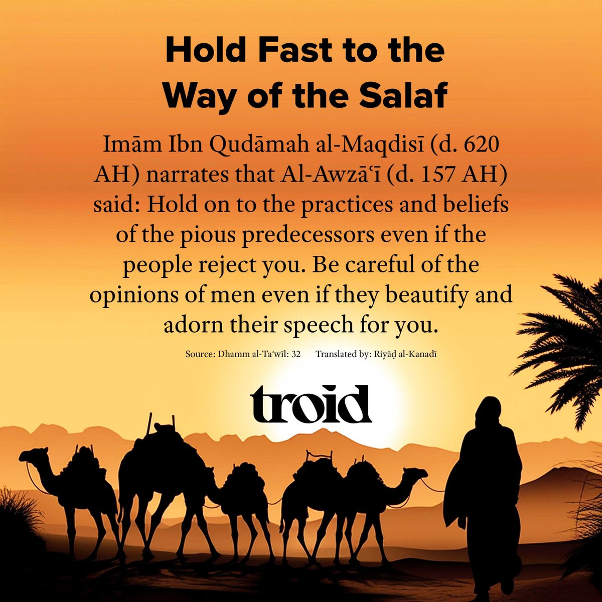 troidorg's tweet photo. 🆕 Hold Fast to the Way of the Salaf
Imām Ibn Qudāmah al-Maqdisī

https://t.co/J44UguZZGQ https://t.co/1HgWHEvl3q