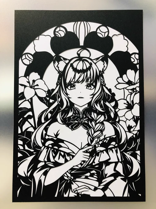 売文家VTuber、雅王とらいさん。  #雅王とらい #アートライ #切り絵
