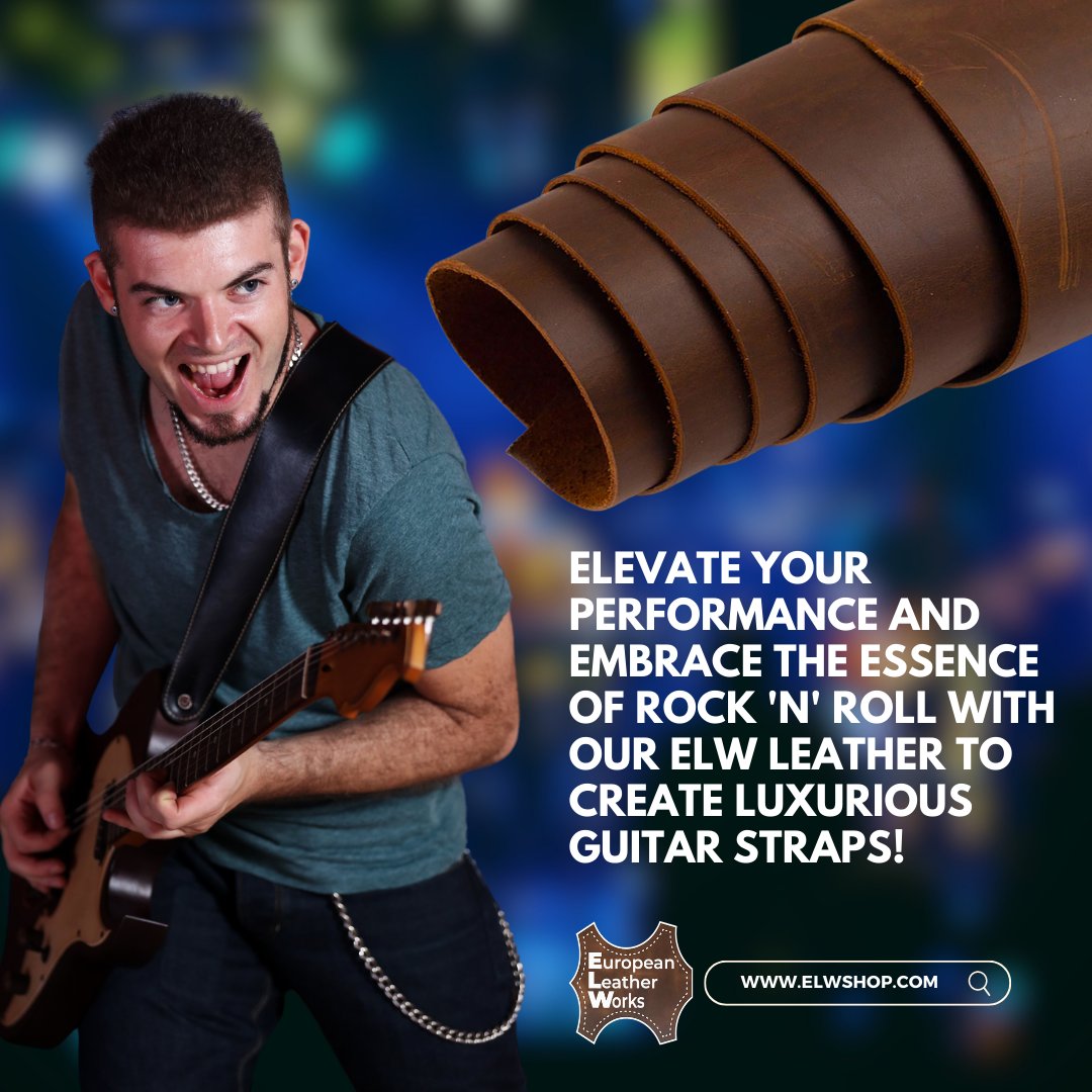 Strum in style and feel the rock 'n' roll vibes with our ELW Leather Straps! 🎸🤘 Elevate your performance to the next level. 🎶💎 #RockNRollVibes #GuitarStraps #ElevateYourPerformance #elwLeather #elwshop