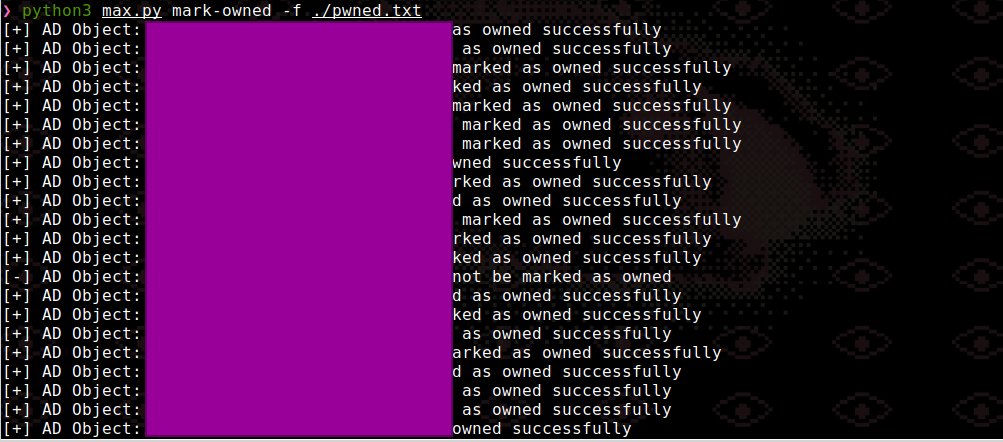 eversinc33's tweet photo. If you are not using Max yet (https://t.co/MjjcU7Fzhu) I can very much recommend it to get more out of BloodHound.

Among other features, you can quickly mark a list of users as owned instead of doing it manually (useful e.g. after collecting creds from password spraying) https://t.co/h2TBpicgZG