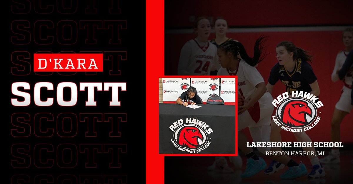 LMCRedHawksWBB's tweet photo. Welcome to the Hawks Nest D’Kara Scott from Lakeshore High School! https://t.co/1WQrNpSPDy