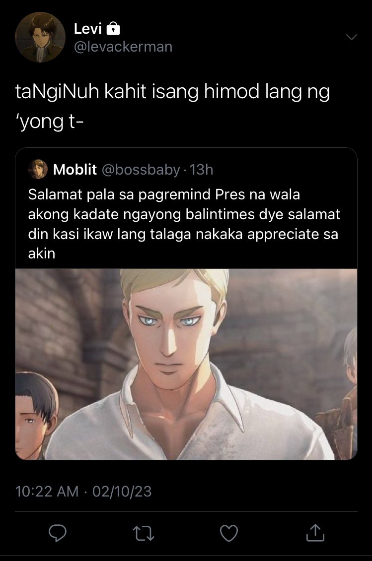 KAND1LA's tweet photo. CLAYGO (clean-as-you-go)

— #eruri crack au 🔞

“metikuloso nga maglinis, makalat naman sa socmed pwe!” https://t.co/i2sfhOjIl4