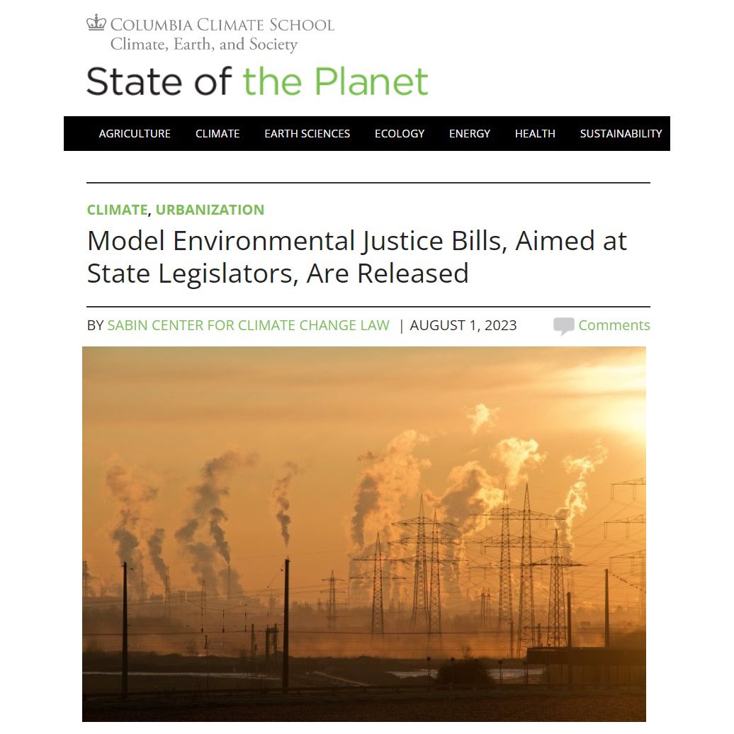 weact4ej's tweet photo. READ: @columbiaclimate’s State of the Planet showcased the suite of model state #EnvironmentalJustice bills for legislators and advocates that we co-created with the @SabinCenter #DismantleInjustice #ModelForChange #ModelLegislation #ModelBills https://t.co/AWZxw9HGSR https://t.co/PbMGf0AH0A