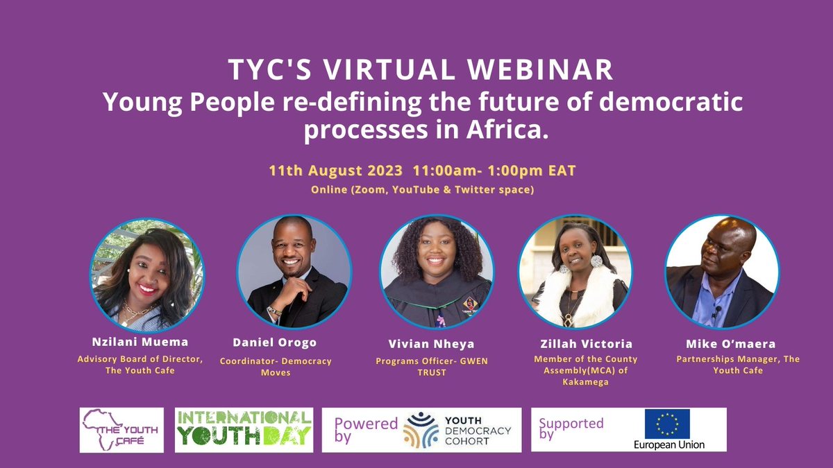 Pleased to be party of the pannel  ‘Young People re-defining the future of democratic processes in Africa, event organised by @TheYouthCafe in collaboration with @EPDeu @YouthCohort International Youth Day 2023, 
#SupportedByYdc  #YouthEngagement #YDC #IgniteAfricanYouthProject