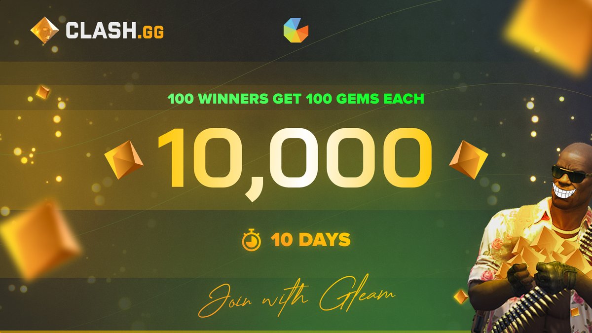10,000 GEMS GIVEAWAY WITH 100 WINNERS! (100x100) 💸💸💸

Steps to join: 
-Retweet
-Join here: gleam.io/PSxz3/10000-ge…

10 DAYS GOOD LUCK EVERYONE! 🤞🤞🤞