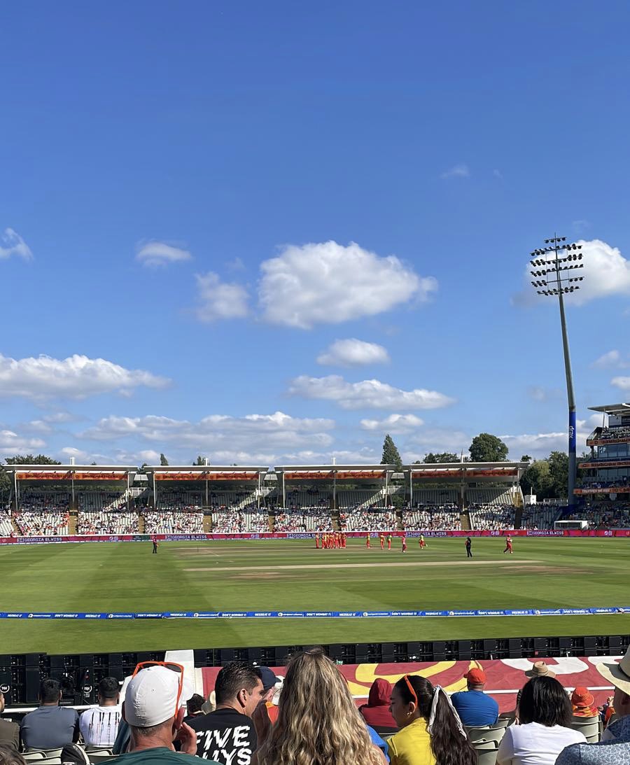 MintridgeFDN's tweet photo. What are you up to this sunny Thursday afternoon? 

The @MintridgeFDN team are watching the @thehundred thanks to @ECB_cricket! 🏏🌟

@Justo3590, Ben Gallagher and our visiting student from the @RobinHoodTrust are wishing @seskinazi good luck for his game later.🤞

#Cricket https://t.co/PhPQUVCc6Y