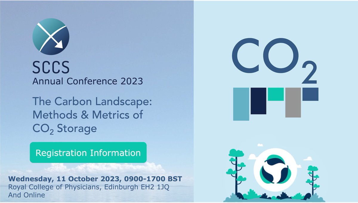 Registration is open for our annual conference - The Carbon Landscape: Methods &amp; Metrics of CO₂ Storage. Please join us on October 11 at the Royal College of Physicians of Edinburgh #sccsconference #CCS #CCUS #decarbonisation 
sccs.org.uk/latest/events/…
