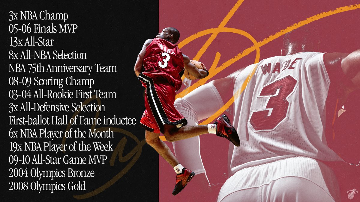 MiamiHEAT's tweet photo. The resume is unmatched. Take your arguments elsewhere. #WadeHOF https://t.co/e38DyQUDK3