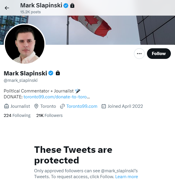 ABPoliticsGuy's tweet photo. Anyone know why Mark Slapinski's entire profile is now "protected"?
Is it because he was getting ratio'd hard for sexualizing a 14yo girl by saying Trudeau's daughter looks like a prostitute?
Or did some lawyers go after him for all the lies & ๐๐ฉ he spreads?
#NeverCON https://t.co/XZKb7zDk1G