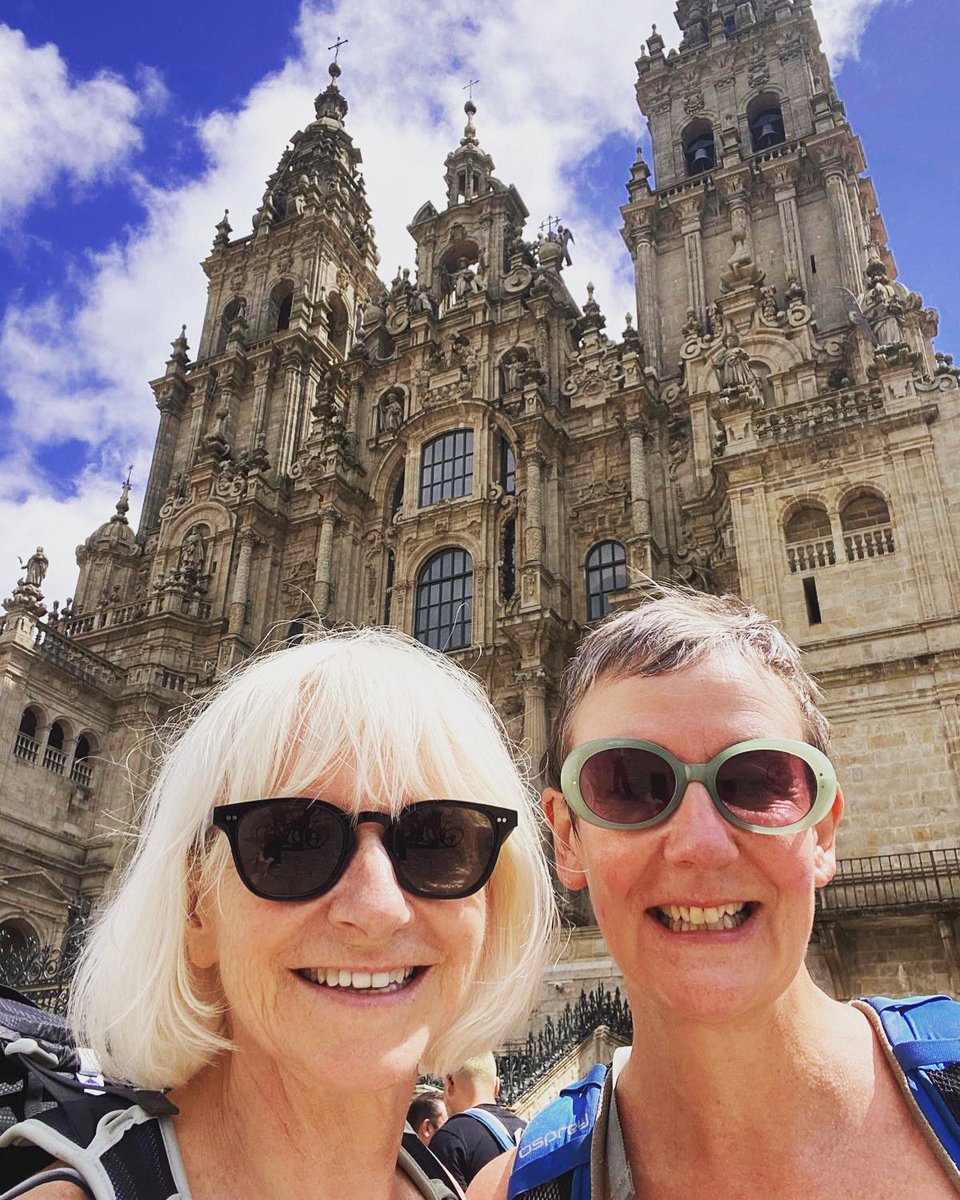 sharedifference's tweet image. They’ve made it !! After 160 long kilometres, Martha and Linda have reached Santiago de Compostela! They have raised an incredible amount, and need less than £200 to hit their target. One final request to hit that link. 🧡