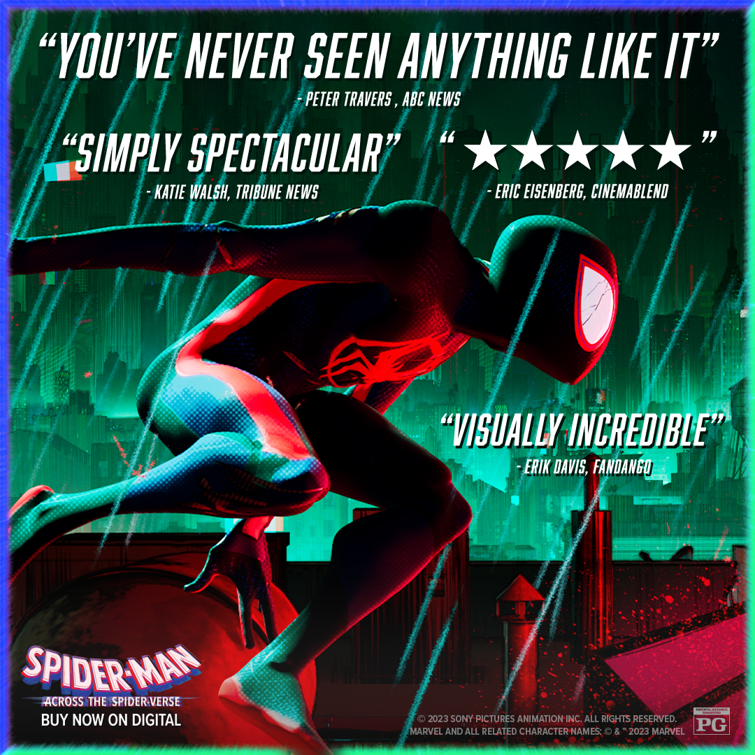 SpiderVerse's tweet photo. Believe the hype. 🔥 Spider-Man: Across the #SpiderVerse is now available on Digital. Buy it now: https://t.co/76lpKXt00N https://t.co/PvIph8Fw2t