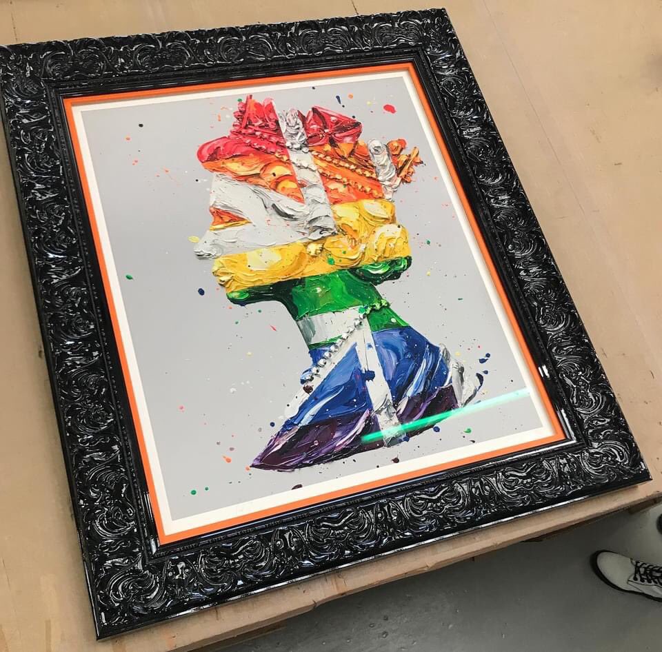 TheWHGallery's tweet photo. π Pride Queen by @pauloz Custom framed in this beautiful black lacquer moulding with orange slip & art glass. πΌ Contact us for all your framing and art requirements today π« #pauloz #pride #pride2023 #hermajestythequeen #bespokeframes #customframing #whitehorsegallery #artglass https://t.co/aGSIqAfMx4