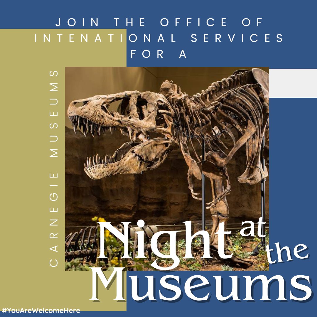 Spend an evening with OIS exploring the Carnegie Museums of Art and Natural History on August 24, 2023 from 5:00-7:00pm ❗ Admission is FREE with a Pitt ID and half price for families! ❗ #YouAreWelcomeHere #H2P #PittGlobal #pitt
