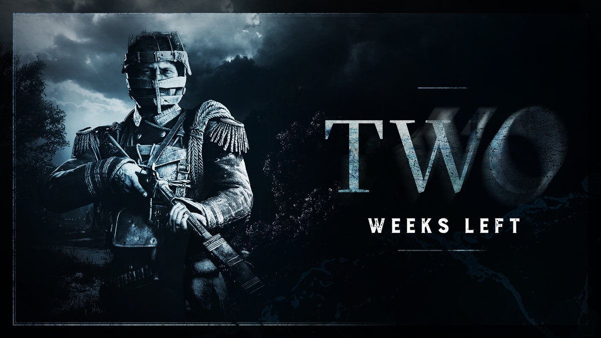 Only two weeks left! ⌛ Players have a fortnight left to achieve victory over @HuntShowdown's deadliest event so far, #TideofShadows. Log on today to complete your Weekly Challenges and work towards the amazing rewards features in the Event's Battle Pass. 🌑