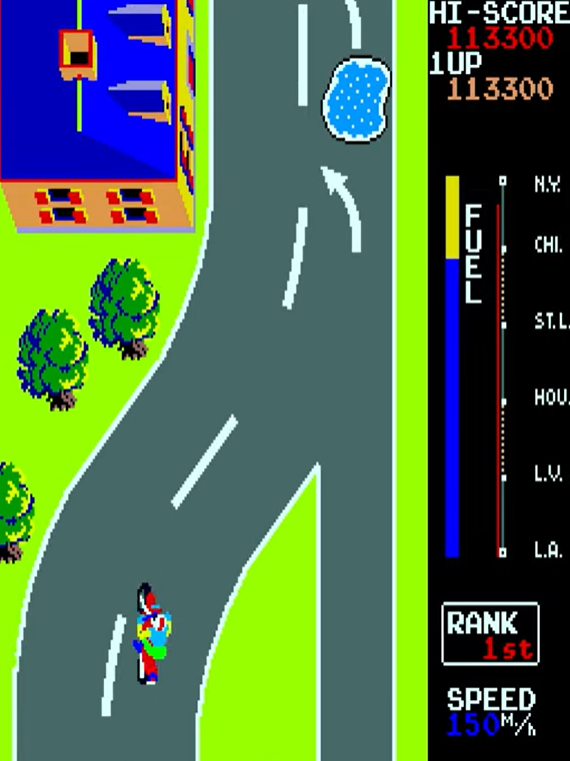GamerDeMeia's tweet photo. 🕹️Zippy Race
🏢Irem
📅1983
🕹️M52
👥1-2
🎮Corrida
📝Uma corrida de Los Angeles a New York em sua moto contra 89 carros querendo derrubar você. Como o controle não é analógico ou a moto vai tudo pro lado ou você tem que controlar nos 'toquinhos'. Difícil. #arcadeverse https://t.co/RJjsjHDzpf